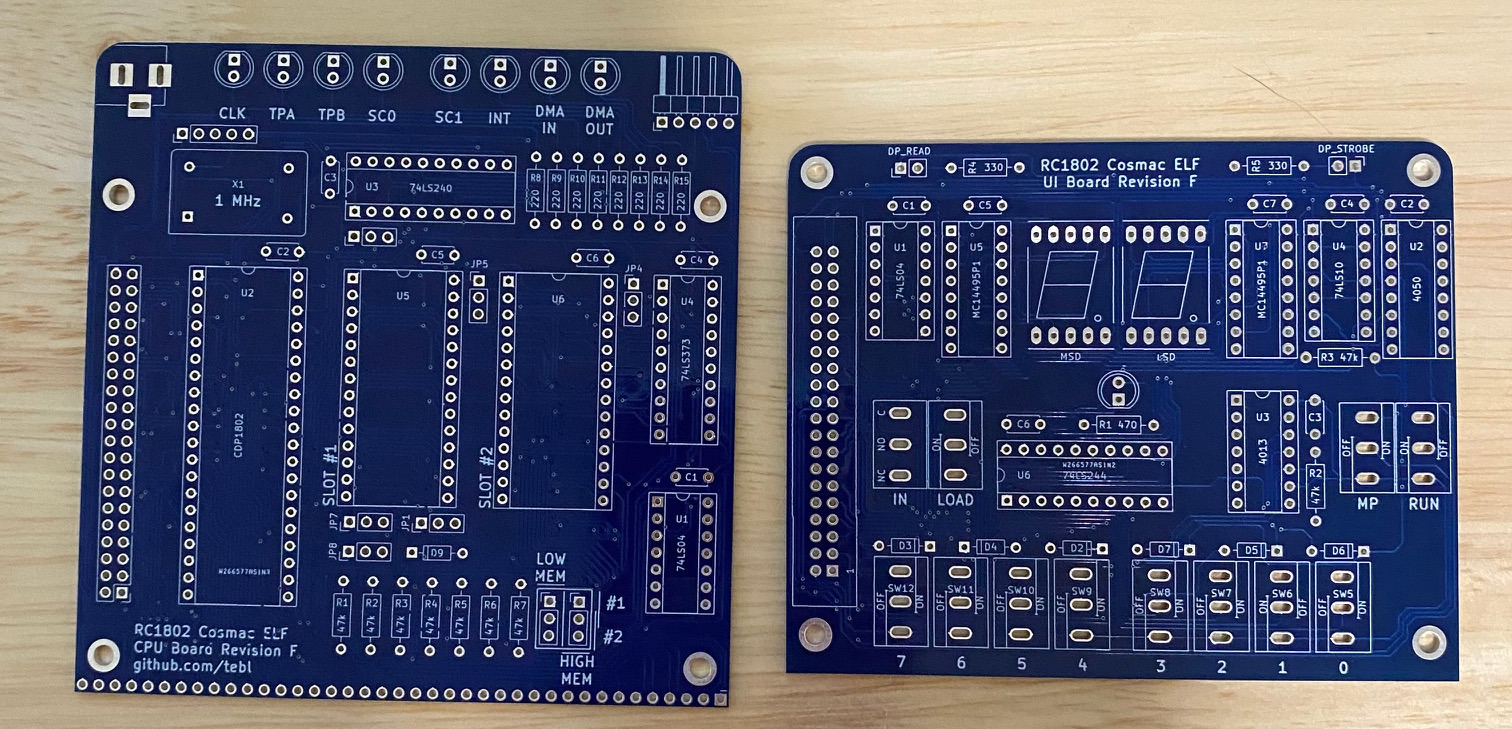 RC 1802 Elf Project Boards